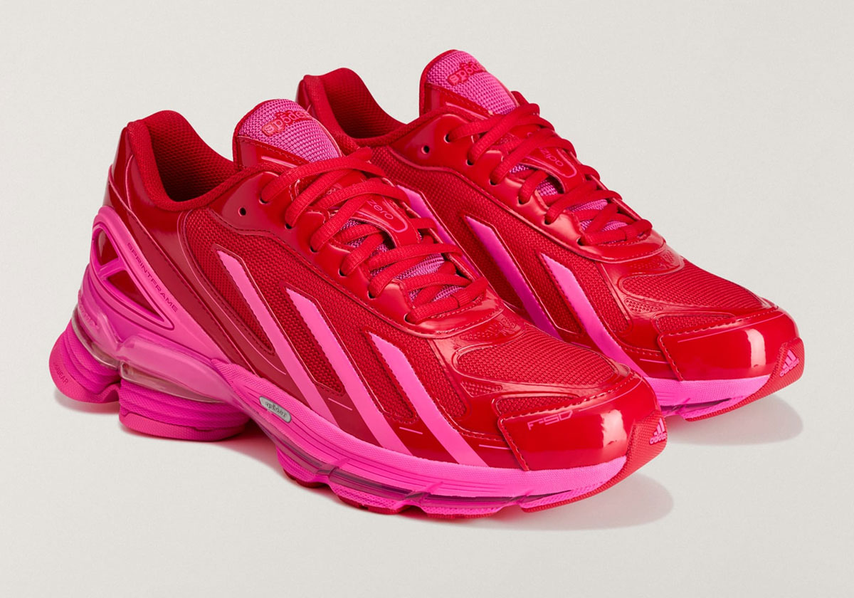 SP5DER x adidas F50 Formotion KZ6578 en rojo con Three Stripes y suela en rosa